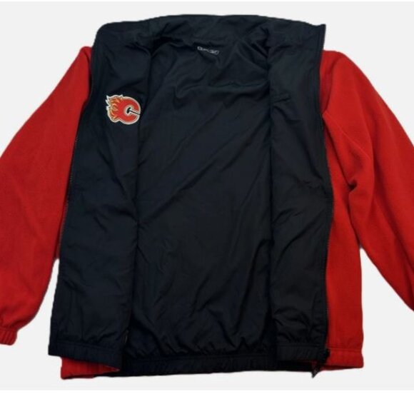 Reebok Hockey Calgary Flames Reversible Jacket Men's Size Large NHL Center Ice - Picture 4 of 12
